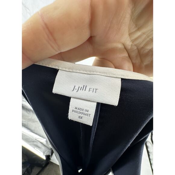 J. Jill Fit Plus Size 4X Women Lightweight Pullover Shift Dress Navy Blue AC5 - Picture 5 of 10